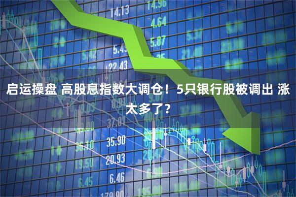 启运操盘 高股息指数大调仓！5只银行股被调出 涨太多了？