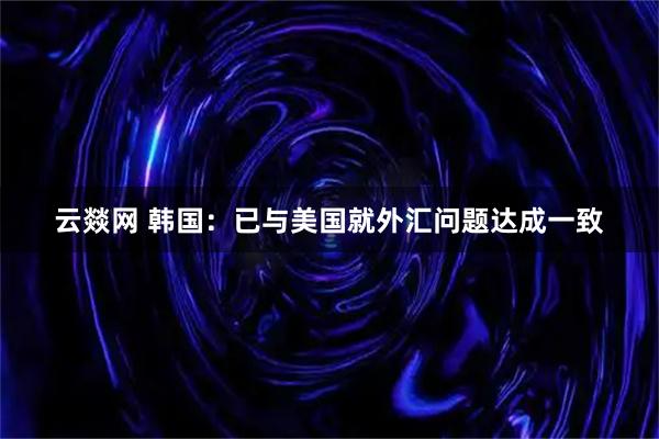 云燚网 韩国：已与美国就外汇问题达成一致