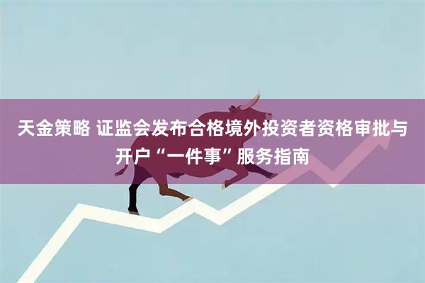 天金策略 证监会发布合格境外投资者资格审批与开户“一件事”服务指南