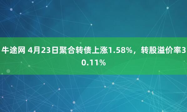 牛途网 4月23日聚合转债上涨1.58%，转股溢价率30.11%